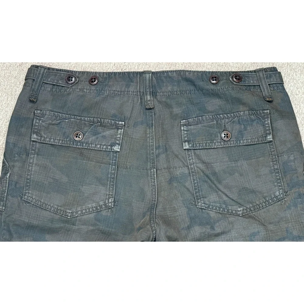 Hugo Boss Button Fly Slash Pockets Men's Camo Khaki Pants Size 36x33